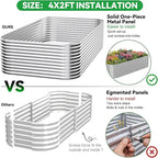 3 Pack Tall 4x2FT Corrugated Galvanized Steel Raised Garden Bed Outdoor, Metal Above Ground Garden Bed for Vegetables and Flowers, Raised Beds for Gardening-4x2x1.5FT