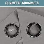 H.VERSAILTEX Blackout Patio Curtains 100 x 108 Inches for Sliding Door Extral Wide Blackout Curtain Panels Thermal Insulated Room Divider - Grommet Top, 9' Tall by 8.5' Wide - Dove Grey