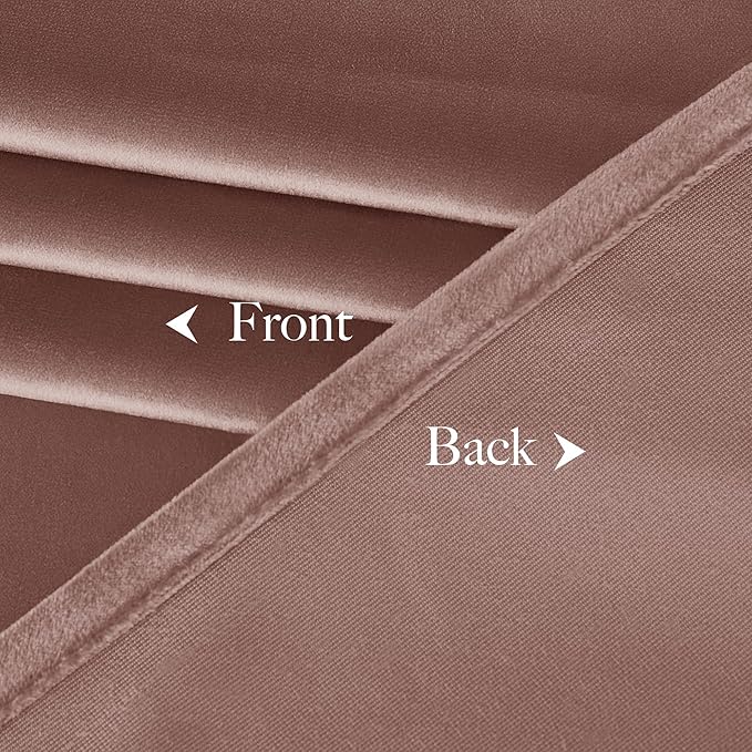 NICETOWN Room Darkening Dusty Pink Velvet Curtains 96 inch Length for Sliding Patio Door 2 Panels, 52 x 96 Privacy and Thermal Insulated Noise Reducing Long Window Drapes for Large Sliding Door