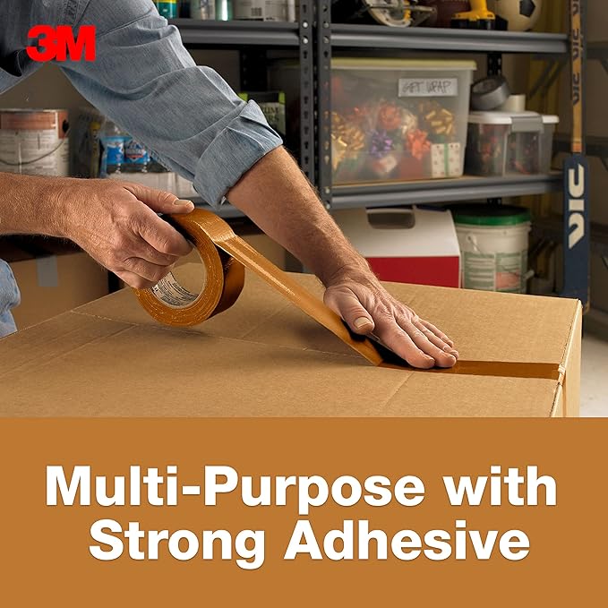 3M Multi-Use Colored Duct Tape, Brown with Strong Adhesive and Water-Resistant Backing, Multi-Surface Duct Tape for Indoor and Outdoor Use, 1.88 Inches x 20 Yards, 1 Roll (3920-BR) (Pack of 2)