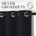 NICETOWN Halloween Patio Blackout Curtain Shades, 2 Panels, 55 inches x 108 inches, Black, Summer Home Decoration Thermal Insulated Grommet Blackout Draperies/Drapes for Kitchen