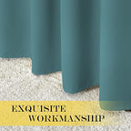 NICETOWN Room Divider Curtain 132 Inches Long, Wide Blackout Sliding Door Curtain for Bedroom, Room Darkening Privacy Window Curtain for Patio Door (1 Panel Set, Sea Teal, 80 x 132 Inch)