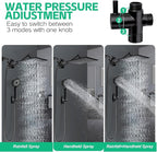 Shower Head,10”Rain Shower Head with Handheld Spray Combo and Adjustable Extension Arm/3-Way Flow Regulator/Shower System,High Pressure Rain Fall Hose,Matt Black