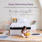 Twin Size Mattress, 10 Inch Gel Memory Foam Mattresses, Medium Firm for Cool Sleeping, Pressure Relief, Easily Replaceable,CertiPUR-US Certified Colchón in a Box