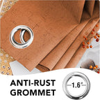 H.VERSAILTEX 100% Blackout Curtains for Bedroom Thermal Insulated Linen Textured Curtains Heat and Full Light Blocking Drapes Living Room Curtains 2 Panel Sets, Orange, 52x96 Inch