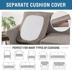 H.VERSAILTEX 4 Piece Stretch Sofa Covers for 3 Cushion Couch Covers for Living Room Furniture Slipcovers (Base Cover Plus 3 Seat Cushion Covers) Upgraded Thicker Jacquard Fabric (XL Sofa, Taupe)