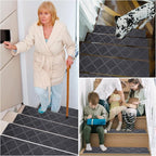 Stair Treads for Wooden Steps 15pcs - 8x30in Carpet Stairs Runner Indoor Non-Slip Stair Mats for Kids Elders and Pets