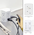 GE 6-Outlet Wall Extender White | Grounded | Spaced Outlets | UL Listed | Pack of 12