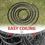 WiseFlow Garden Hose 25FT x 3/4", Heavy Duty Rubber Hose, Water Hose with Five Layered Braiding, Male Female Fittings, 1000PSI Burst, 300PSI Working (Black)