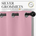 NICETOWN Window Curtain Panels, Thermal Insulated Solid Grommet Blackout Draperies/Drapes for Basement (Crystal Pink, 1 Pair, 34 by 54-inch)