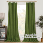 NICETOWN Moss Green Velvet Curtains and Drapes, Thermal Insulated Soft Window Treatments for Bedroom Living Room, Room Darkening Drapes, 52" x 84", 2 Panels
