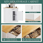 Shintenchi Farmhouse Storage Cabinets with Doors and Shelves,Kitchen Barn Door Storage Cabinet with Drawers,Coffee Bar Cabinet Buffest Sideboard for Dining Room,Bathroom,Entryway
