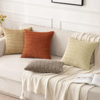 MIULEE Pack of 2 Corduroy Decorative Lumbar Throw Pillow Covers 24x14 Inch Soft Boho Striped Pillow Covers Modern Farmhouse Home Decor for Sofa Living Room Couch Bed Light Brown