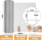 1/2inch 24Inch（H）x100Ft（L）19 Gauge Hardware Cloth Chicken Wire Fencing Hot-Dipped Galvanized Welded Chicken Wire Mesh Roll Metal Fence for Poultry Cage Home Improvement Projects