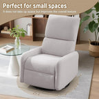360° Rocking Chair, Nursery Rocker Chair with Side Pockets, Glider Nursing Chair with Steel Structure Base, Small Chair for Small Spaces, Sherpa Swivel Accent Chairs for Living Room, Nursing