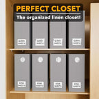 SpaceAid 8 Pack Bed Sheet Organizers and Storage, Foldable Sheet Organizer for Linen Closet, Sheets Set Folder Keeper with Window XL (Queen & King Size) Bedding Container (Gray, 8 Pack)