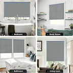 LazBlinds No Tools No Drill Cordless Cellular Shades, Light Filtering Honeycomb Shades for Home, Thermal Insulation Blinds for Windows, 55" W x 64" H, Dark Grey
