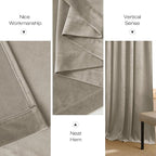 NICETOWN Living Room Camel Velvet Curtains 12 ft Length, Sound and Sunlight Reducing Heavy Matt Rod Pocket Drapes/Panels for High Celling Wall (2 Panel Per Pack, 144 inches Long)