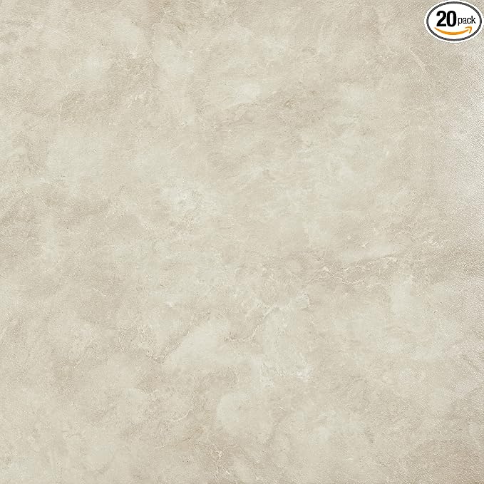 Nexus Self Adhesive 12-Inch Vinyl Floor Tiles, 20 Tiles - 12" x 12", Carrera Marble Slate Pattern - Peel & Stick, DIY Flooring for Kitchen, Dining Room, Bedrooms & Bathrooms by Achim Home Decor