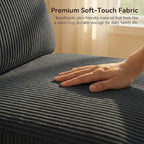 Homall Sectional U Shaped Sofa Couches for Living Room, Comfy Corduroy 4 Seat Sofa Set with Removable Pillows, Lounge Chaise Upholstered Couch for for Apartment (Corduroy, Dark Grey)