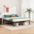 Metal Platform Bed Frame 12 Inch Tall,No Box Spring Needed,Queen Size Bed with Heavy Duty Strong Support Slats,Easy to Assemble,Black