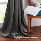 NICETOWN Living Room Grey Velvet Curtains, Sound and Sunlight Reducing Heavy Matt Rod Pocket Drapes/Panels for High Celling Wall (2 Panel Per Pack, 90 inches Long)