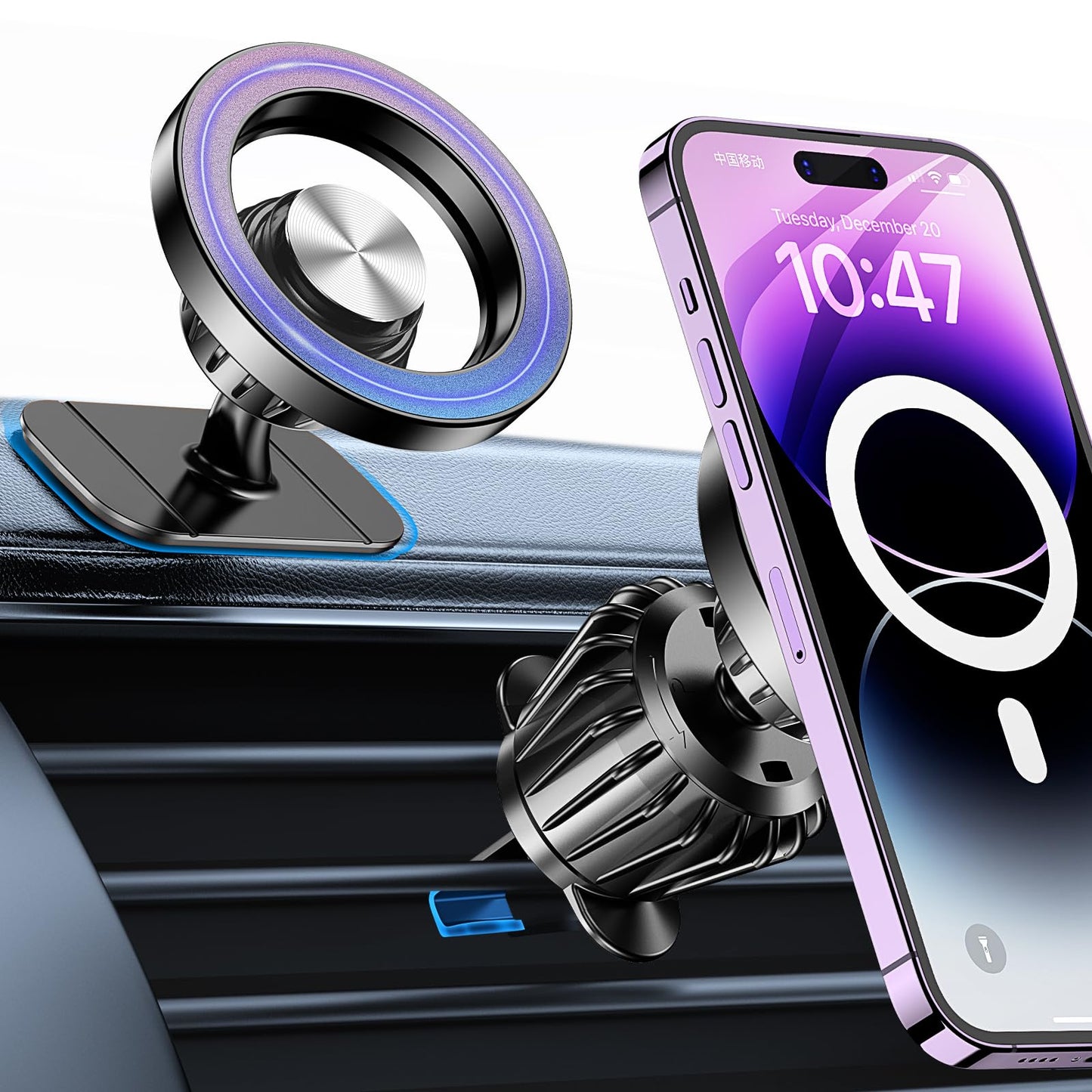 for Magsafe Car Mount 【20 Strong Magnets】 Magnetic Phone Holder for Car | AlluCanFind