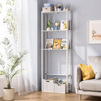 AmazerBath Over The Toilet Storage Bamboo, Bathroom Over Toilet Organizer Rack, 3-Tier Over Toilet Shelf, Space Saver, White