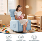 360° Rocking Chair, Nursery Rocker Chair with Side Pockets, Glider Nursing Chair with Steel Structure Base, Small Chair for Small Spaces, Sherpa Swivel Accent Chairs for Living Room, Nursing