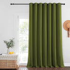 NICETOWN Olive Green Blackout Curtains for Bedroom/Living Room 132 Inch Length - Thermal Insulated Room Darkening Grommet Top Window Curtains (100 by 132 - Inch, 1 Panel)