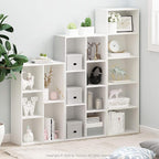 Furinno LUDER Book Shelf, 5-Tier Bookshelf, Bookcase with Open Shelves, 9.4 x 15.8 x 52, Easy Assembly, for Living Room, Bedroom, Home Office, White