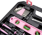 Amazon Basics 142-Piece Household Tool Kit for Home Repair, Hand Tools with Storage Case, 13.39 x 9.25 x 2.95 inch, Pink