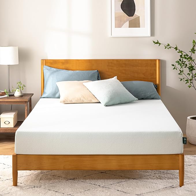Zinus 6 Inch King Green Tea Memory Foam Mattress [New Version], Fiberglass Free, Medium Firm Feel, Zoned Pressure Relief, Certified Safe Foams & Fabric, Mattress in A Box