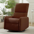 360° Rocking Chair, Nursery Rocker Chair with Side Pockets, Glider Nursing Chair with Steel Structure Base, Small Chair for Small Spaces, Sherpa Swivel Accent Chairs for Living Room, Nursing