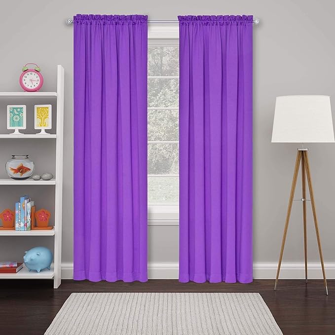 Eclipse Solid Thermapanel Pair, Room Darkening Rod Pocket Curtain, Window Curtain for Bedroom and Living Room, (2 Panels), 52 in Wide x 63 in Long, Turquoise