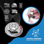 TubShroom Ultra Revolutionary Bath Tub Drain Protector Hair Catcher/Strainer/Snare, Stainless Steel, Stainless Combo