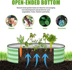 SnugNiture Galvanized Raised Garden Bed, 4x2x1ft Oval Metal Planter Box for Planting Outdoor Plants Vegetables