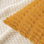 MIULEE Pack of 2 Corduroy Decorative Throw Pillow Covers 20x20 Inch Soft Boho Striped Pillow Covers Modern Farmhouse Home Decor for Summer Sofa Living Room Couch Bed Gold Yellow