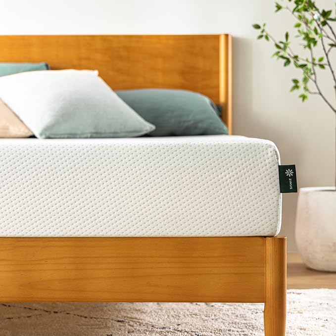 ZINUS 6 Inch Short Queen Green Tea Memory Foam Mattress [New Version], Fiberglass free, Medium Firm Feel, Zoned Pressure Relief, Certified Safe Foams & Fabric, Mattress in A Box