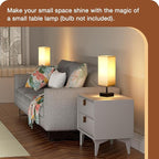 aooshine Gray Small Bedside Lamp for Bedroom - Minimalist Nightstand Lamp with Silver Base