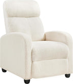 Yaheetech Fabric Recliner Chair Single Sofa Home Theater Seatting Adjustable Modern Single Reclining Chair for Living Room Bedroom Home Theater Ivory