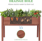 48×24×30 Inch Raised Garden Bed with Legs, Solid Wood Elevated Planter Box Stand with Liner for Outdoor, Backyard, Patio, Balcony