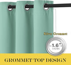NICETOWN Blackout Sliding Door Curtains 84 Inch Length, Extra Wide Room Divider Grommet Energy Saving Thermal Insulated Curtain for Patio Door Window(W80 x L84, 1 Panel, Aqua Blue)