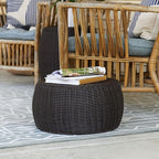 Household Essentials Handwoven Resin Storage Stool Ottoman, Brown