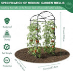 79" Garden Trellis Arch for Climbing Plants – Tall Outdoor Metal Trellis for Vegetables, Peas, Tomatoes,﻿ Cucumber Trellis Arch & Vertical Garden Climber Plant Support for Vine Plants