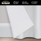 Eclipse Extra Wide Grommet Curtain, Kendall Sliding Patio Door Curtain Panel, Solid Textured Thermal Insulated and Noise Reducing Curtains, (1 Panel), 84 in Long x 100 in Wide, White (Pack of 2)