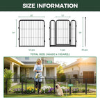 FXW Garden Fence Outdoor for The Yard – 24in(H) x 91.3ft(L) Heavy Duty Metal Animal Barrier for Dog and Rabbit, Decorative Dog Fence, 48 Panels, Black