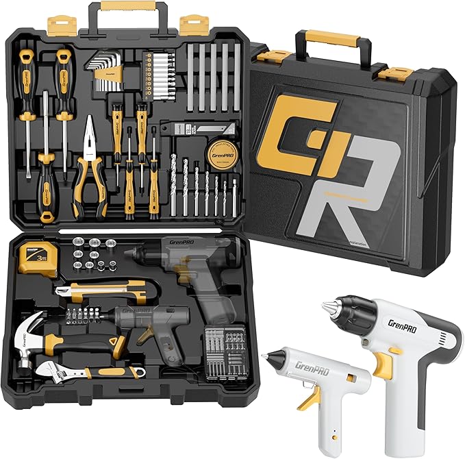 Tool Set Drill Set, 188PCS Tool Kit For Home with Cordless Drill Power, Hand Tool Kit for Women, Basic Household Auto Car Repair Tool Box for Men, Portable Plastic Storage Box Tools Sets