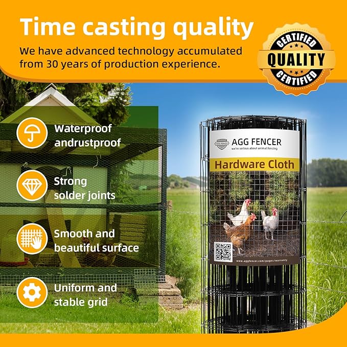24in x 100ft Black Hardware Cloth 2x3 inch 16Ga PVC Coated Wire Mesh Vinyl Coated Fence, Welded Metal Chicken Wire Fencing Roll, Garden Plant Fencing, for Chicken Coop and Home Improvement