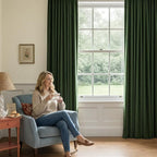 NICETOWN Green Velvet Curtains 120 inches - Olive Green Light Filtering Curtains for Bedroom and Living Room, Thermal Insulated Soft Luxury Home Decor, W52 x L120, 2 Panels